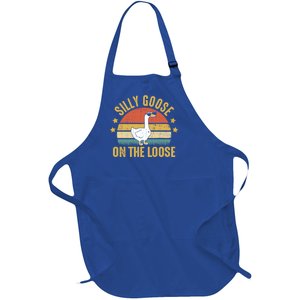 Silly Goose On The Loose Funny Saying Gift Full-Length Apron With Pockets