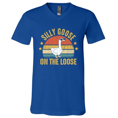 Silly Goose On The Loose Funny Saying Gift V-Neck T-Shirt