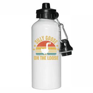 Silly Goose On The Loose Funny Saying Gift Aluminum Water Bottle