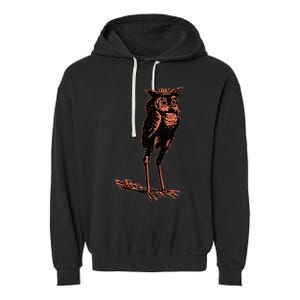 Stolas Goetic Owl Demon Prince Garment-Dyed Fleece Hoodie