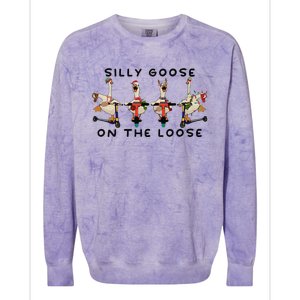 Silly Goose On The Loose Christmas Silly Goose University Funny Goose Colorblast Crewneck Sweatshirt