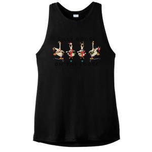 Silly Goose On The Loose Christmas Silly Goose University Funny Goose Ladies PosiCharge Tri-Blend Wicking Tank