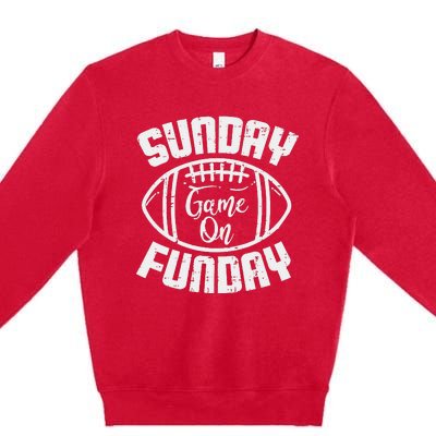 Sunday Game On Funday American Football Day Premium Crewneck Sweatshirt