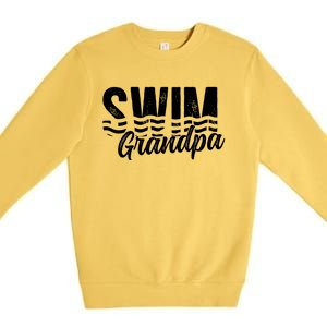 Swim Grandpa Of A Swimmer Grandfather Swimming Grandpa Gift Premium Crewneck Sweatshirt