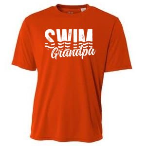 Swim Grandpa Of A Swimmer Grandfather Swimming Grandpa Gift Cooling Performance Crew T-Shirt