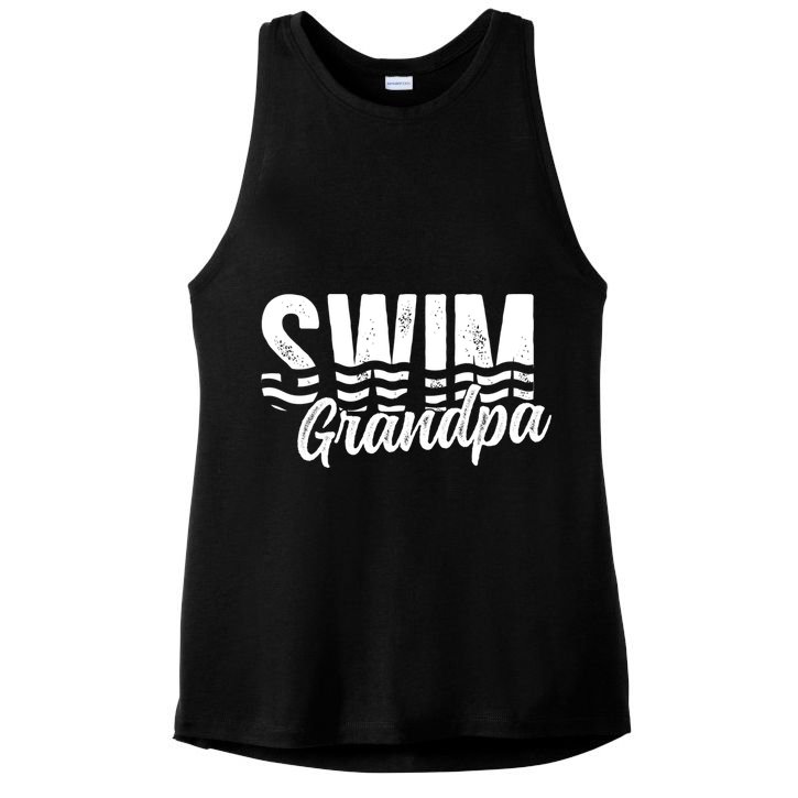 Swim Grandpa Of A Swimmer Grandfather Swimming Grandpa Gift Ladies PosiCharge Tri-Blend Wicking Tank