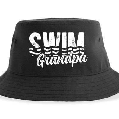 Swim Grandpa Of A Swimmer Grandfather Swimming Grandpa Gift Sustainable Bucket Hat