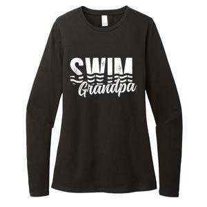 Swim Grandpa Of A Swimmer Grandfather Swimming Grandpa Gift Womens CVC Long Sleeve Shirt