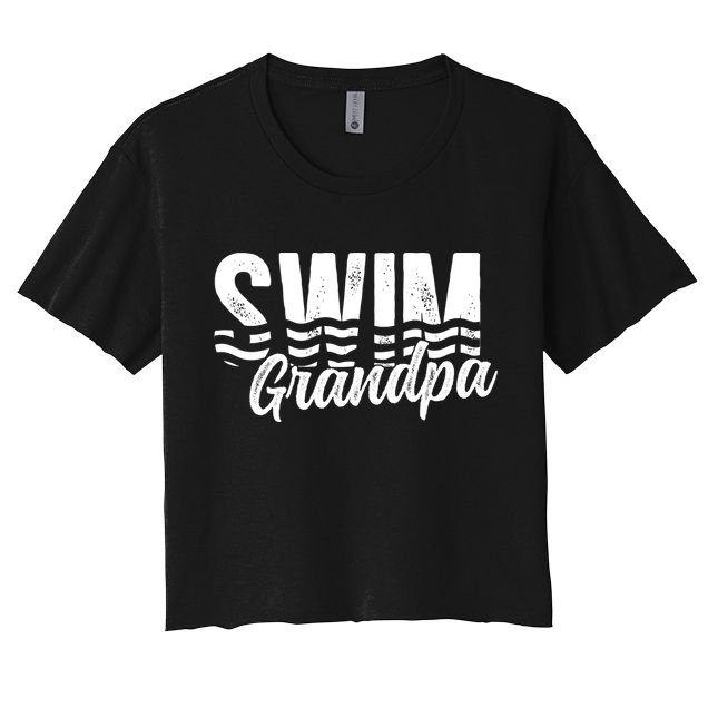 Swim Grandpa Of A Swimmer Grandfather Swimming Grandpa Gift Crop Top