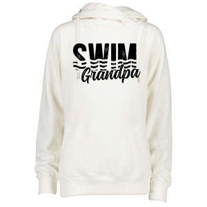 Swim Grandpa Of A Swimmer Grandfather Swimming Grandpa Gift Womens Funnel Neck Pullover Hood