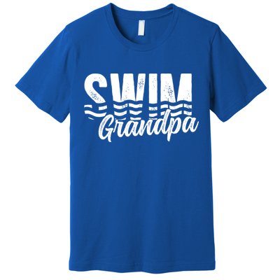 Swim Grandpa Of A Swimmer Grandfather Swimming Grandpa Gift Premium T-Shirt