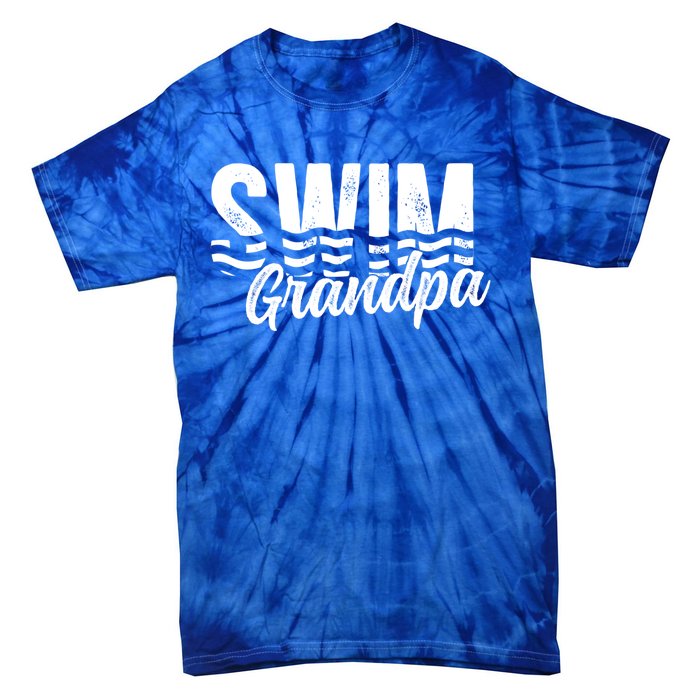 Swim Grandpa Of A Swimmer Grandfather Swimming Grandpa Gift Tie-Dye T-Shirt