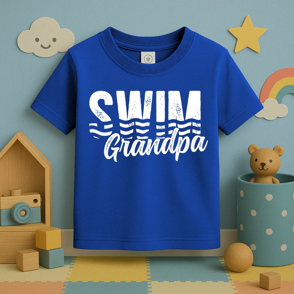 Swim Grandpa Of A Swimmer Grandfather Swimming Grandpa Gift Toddler T-Shirt