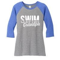 Swim Grandpa Of A Swimmer Grandfather Swimming Grandpa Gift Women's Tri-Blend 3/4-Sleeve Raglan Shirt