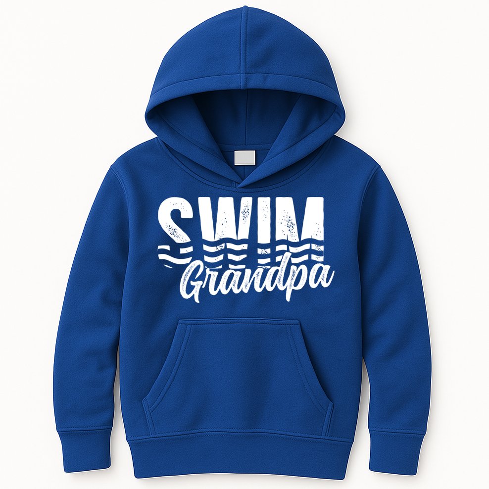 Swim Grandpa Of A Swimmer Grandfather Swimming Grandpa Gift Kids Hoodie