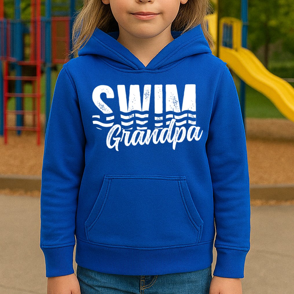 Swim Grandpa Of A Swimmer Grandfather Swimming Grandpa Gift Kids Hoodie