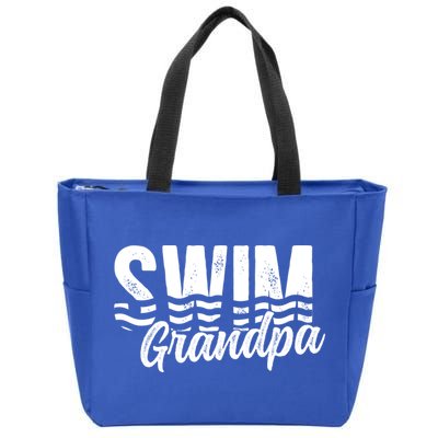 Swim Grandpa Of A Swimmer Grandfather Swimming Grandpa Gift Zip Tote Bag