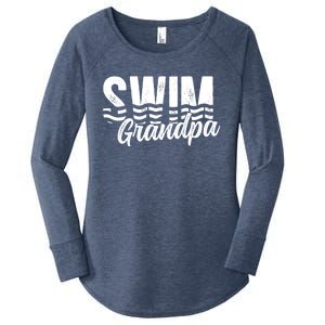 Swim Grandpa Of A Swimmer Grandfather Swimming Grandpa Gift Women's Perfect Tri Tunic Long Sleeve Shirt