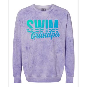 Swim Grandpa Of A Swimmer Grandfather Swimming Grandpa Gift Colorblast Crewneck Sweatshirt