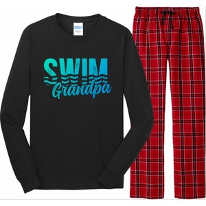 Swim Grandpa Of A Swimmer Grandfather Swimming Grandpa Gift Long Sleeve Pajama Set