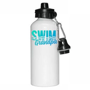 Swim Grandpa Of A Swimmer Grandfather Swimming Grandpa Gift Aluminum Water Bottle