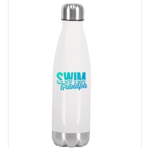 Swim Grandpa Of A Swimmer Grandfather Swimming Grandpa Gift Stainless Steel Insulated Water Bottle