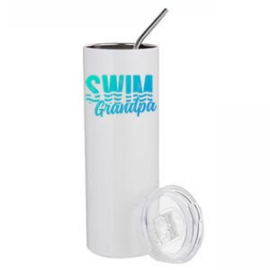 Swim Grandpa Of A Swimmer Grandfather Swimming Grandpa Gift Stainless Steel Tumbler