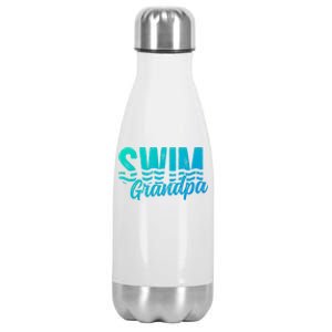 Swim Grandpa Of A Swimmer Grandfather Swimming Grandpa Gift Stainless Steel Insulated Water Bottle