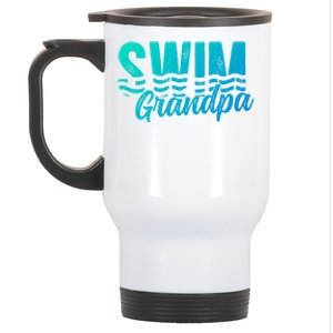 Swim Grandpa Of A Swimmer Grandfather Swimming Grandpa Gift Stainless Steel Travel Mug