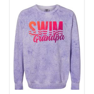 Swim Grandpa Of A Swimmer Grandfather Swimming Grandpa Gift Colorblast Crewneck Sweatshirt