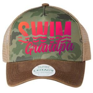 Swim Grandpa Of A Swimmer Grandfather Swimming Grandpa Gift Legacy Tie Dye Trucker Hat