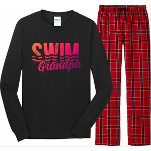 Swim Grandpa Of A Swimmer Grandfather Swimming Grandpa Gift Long Sleeve Pajama Set