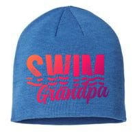 Swim Grandpa Of A Swimmer Grandfather Swimming Grandpa Gift Sustainable Beanie