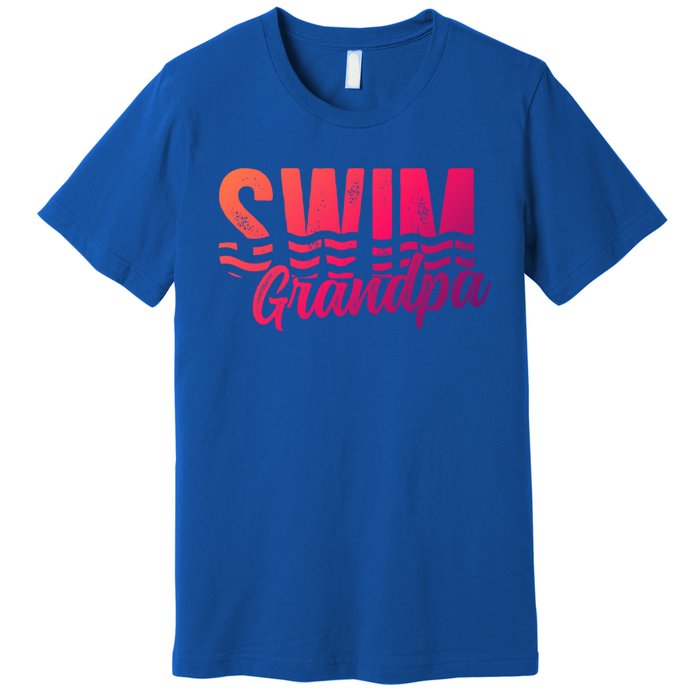 Swim Grandpa Of A Swimmer Grandfather Swimming Grandpa Gift Premium T-Shirt