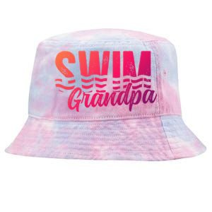 Swim Grandpa Of A Swimmer Grandfather Swimming Grandpa Gift Tie-Dyed Bucket Hat