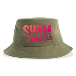 Swim Grandpa Of A Swimmer Grandfather Swimming Grandpa Gift Sustainable Bucket Hat