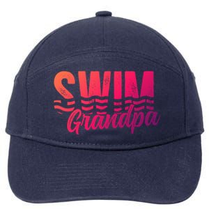 Swim Grandpa Of A Swimmer Grandfather Swimming Grandpa Gift 7-Panel Snapback Hat