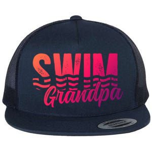 Swim Grandpa Of A Swimmer Grandfather Swimming Grandpa Gift Flat Bill Trucker Hat