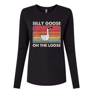 Silly Goose On The Loose Silly Goose University Womens Cotton Relaxed Long Sleeve T-Shirt