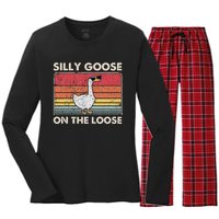 Silly Goose On The Loose Silly Goose University Women's Long Sleeve Flannel Pajama Set 