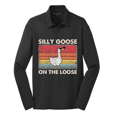 Silly Goose On The Loose Silly Goose University Silk Touch Performance Long Sleeve Polo