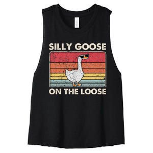 Silly Goose On The Loose Silly Goose University Women's Racerback Cropped Tank