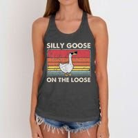 Silly Goose On The Loose Silly Goose University Women's Knotted Racerback Tank