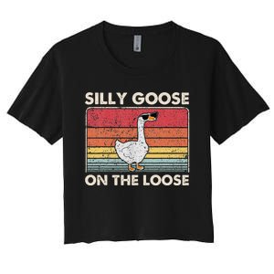 Silly Goose On The Loose Silly Goose University Women's Crop Top Tee