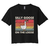 Silly Goose On The Loose Silly Goose University Women's Crop Top Tee