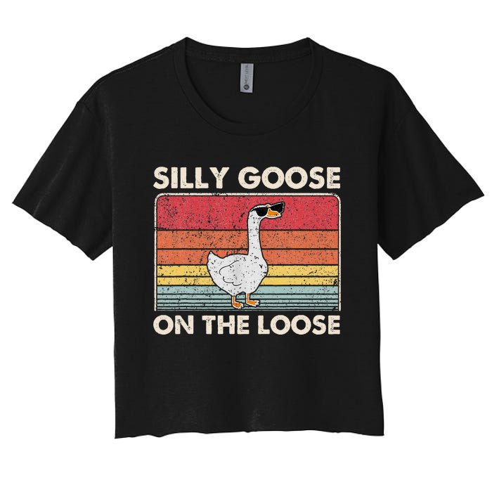 Silly Goose On The Loose Silly Goose University Women's Crop Top Tee