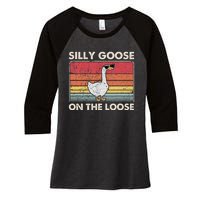 Silly Goose On The Loose Silly Goose University Women's Tri-Blend 3/4-Sleeve Raglan Shirt