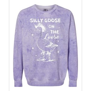 Silly Goose On The Loose Meme Funny Colorblast Crewneck Sweatshirt