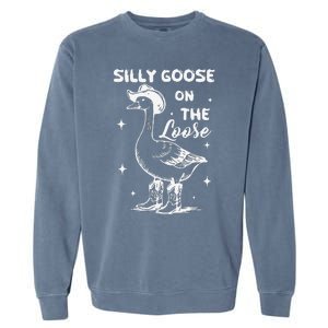 Silly Goose On The Loose Meme Funny Garment-Dyed Sweatshirt