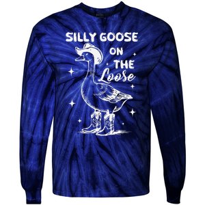 Silly Goose On The Loose Meme Funny Tie-Dye Long Sleeve Shirt